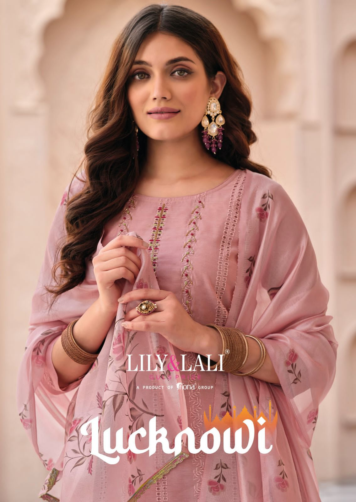 lily and lali lucknowi chanderi silk gorgeous look top bottom with dupatta catalog