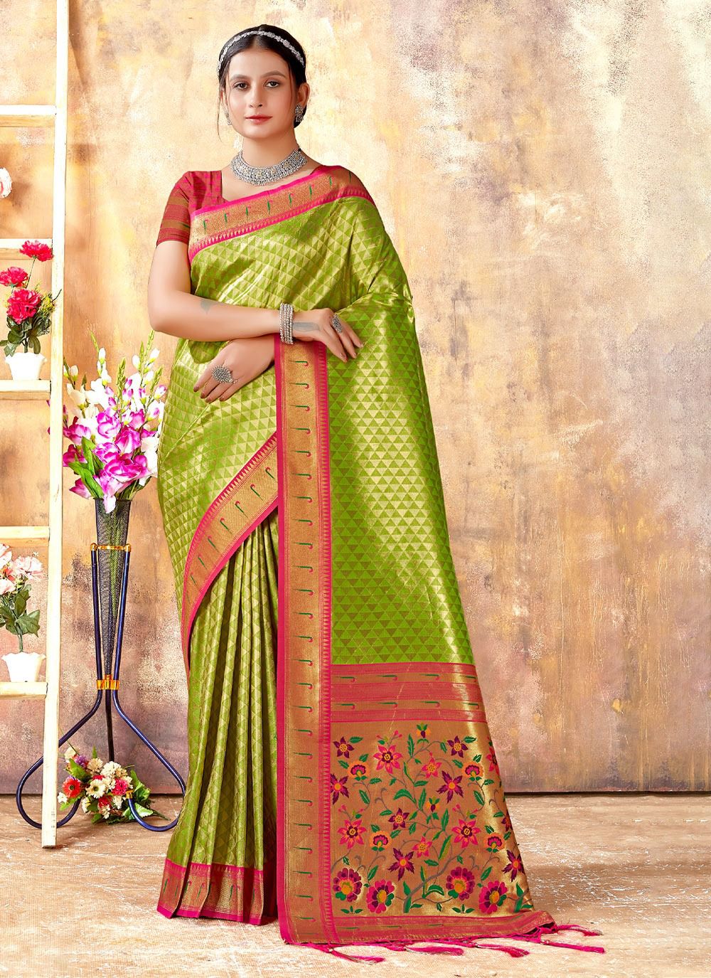 sangam print jyoti Kanjivaram Silk authentic fabrics saree catalog