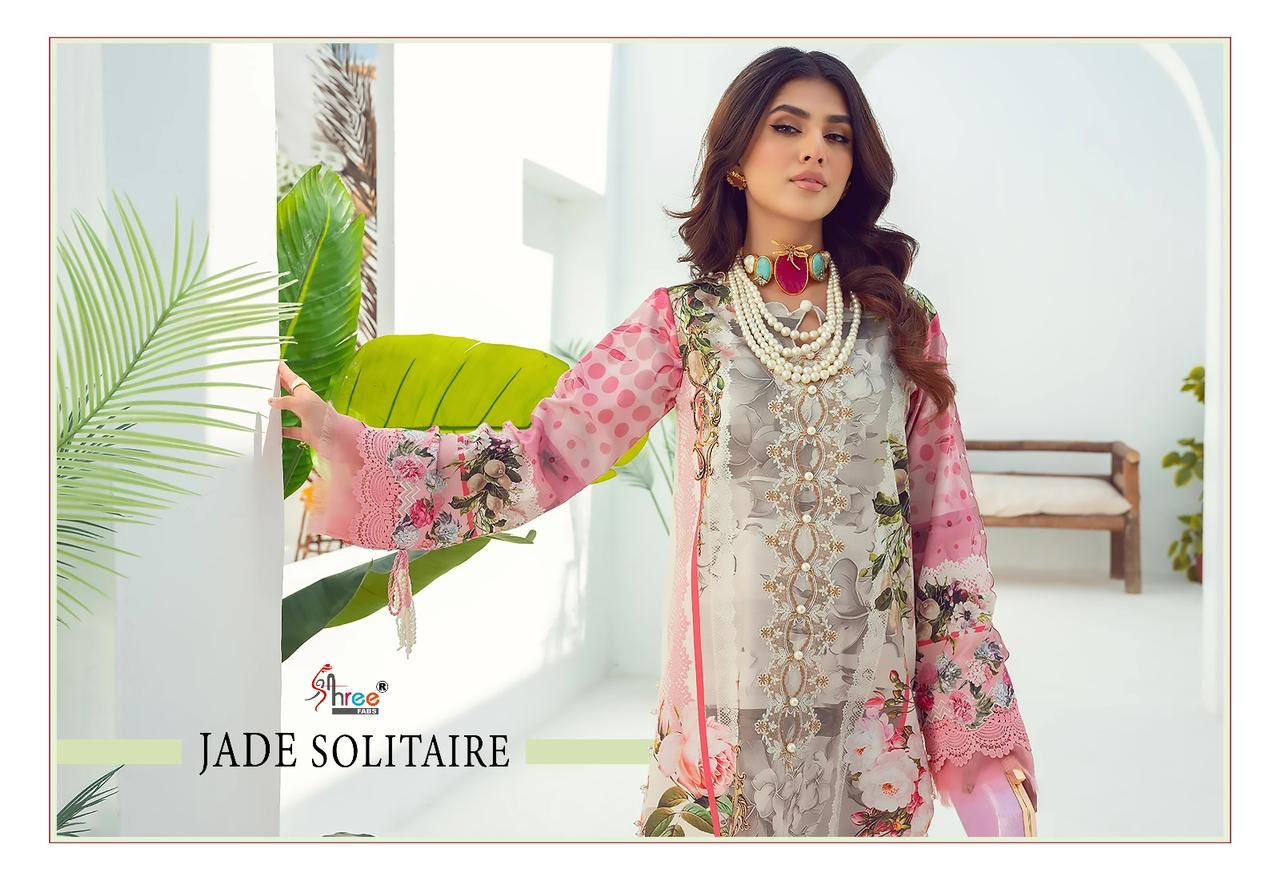 shree fabs jade solitairecotton regal look salwar suit with cotton dupatta catalog