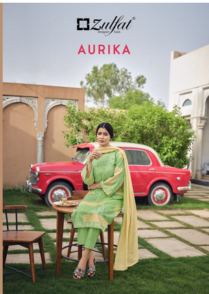 zulfat designer suit aurika cotton elegant look salwar suit catalog