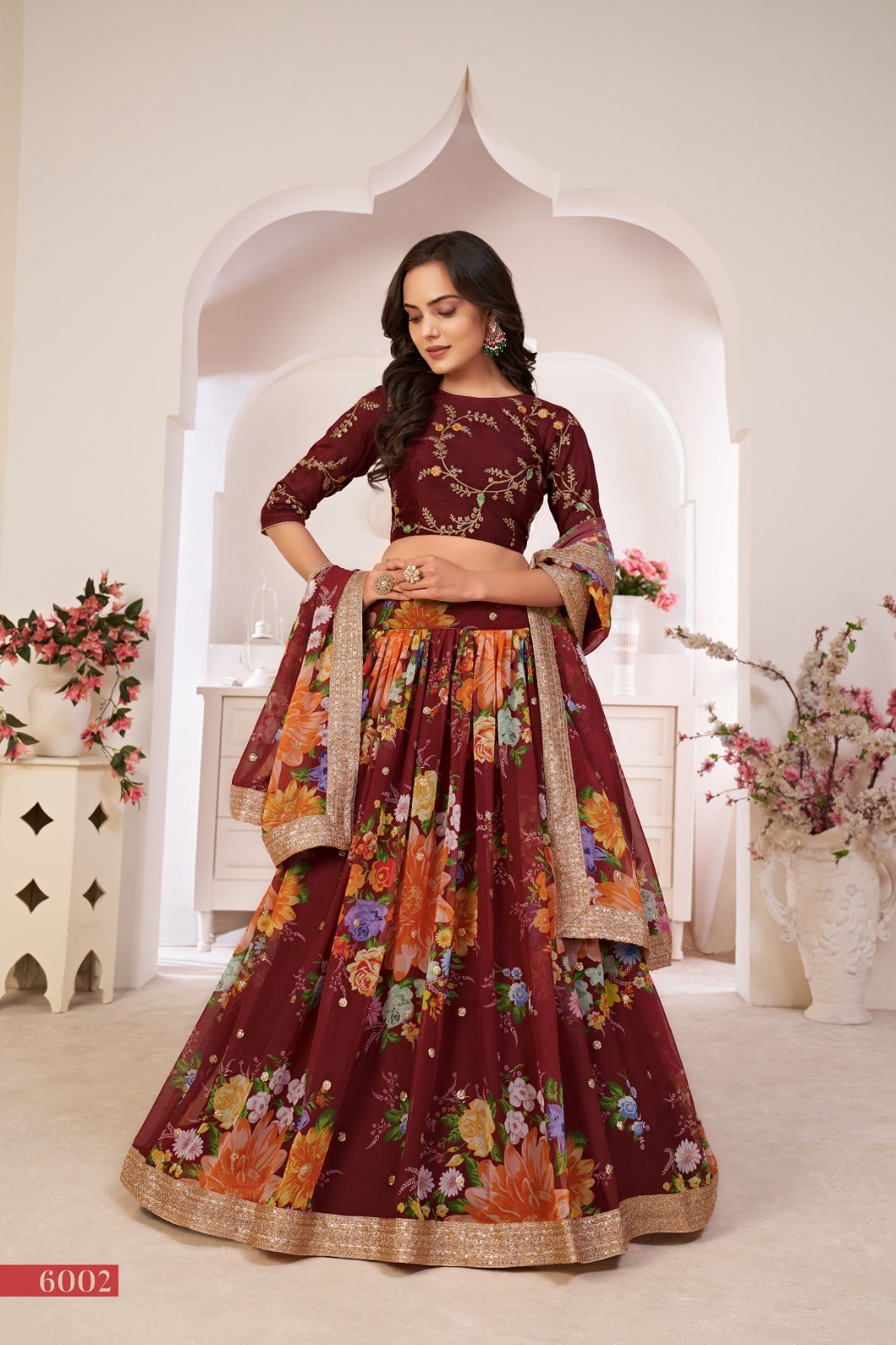 aawiya offcial lotus vol 1 6002 Georgette innovative look lehngha single