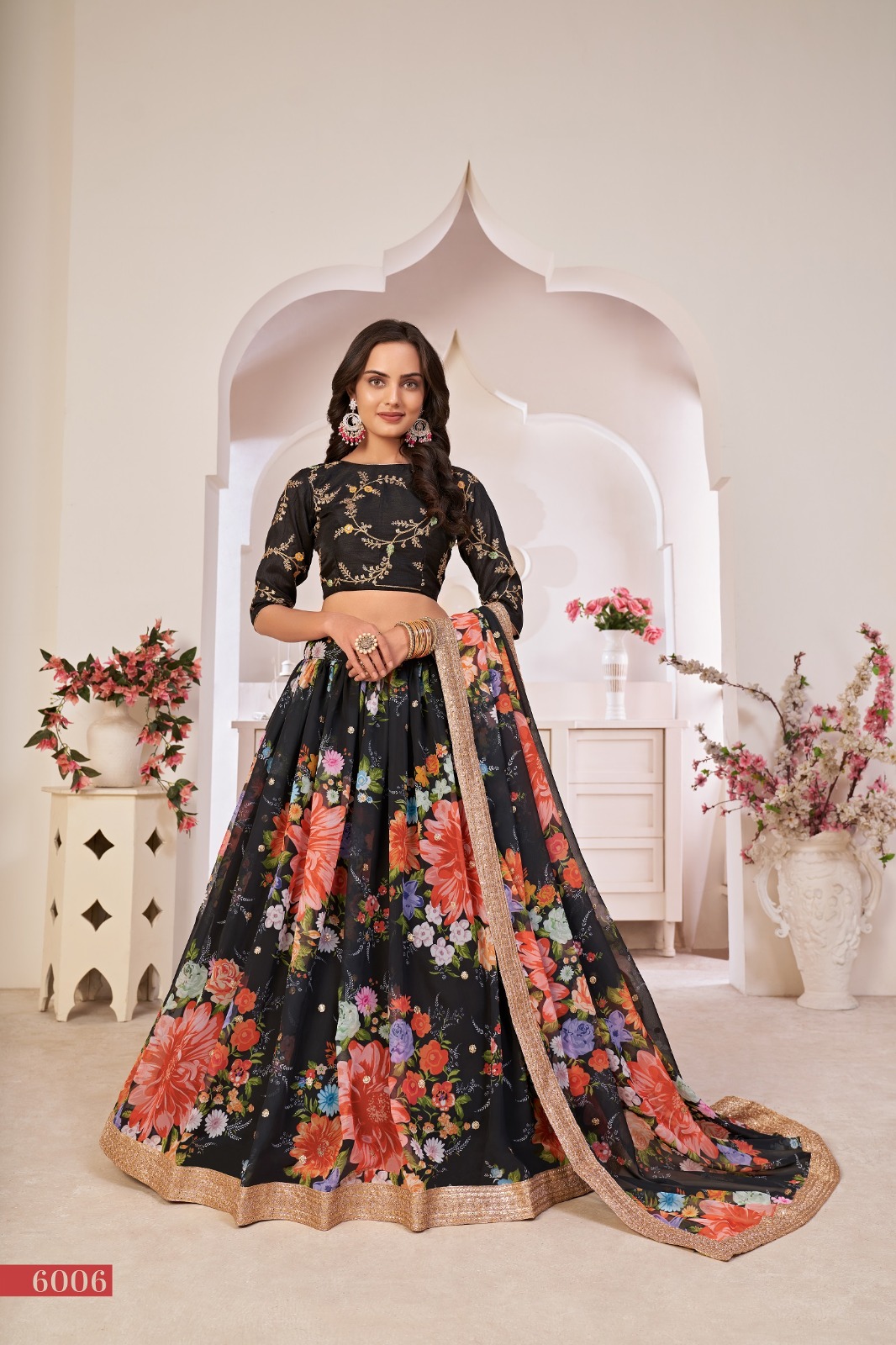 aawiya offcial lotus vol 1 6006 Georgette innovative look lehngha single