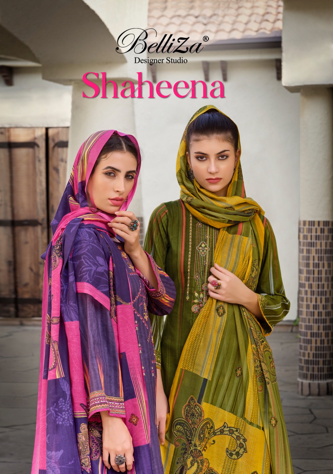 belliza designer studio shaheena cotton exclusive print salwar suit catalog