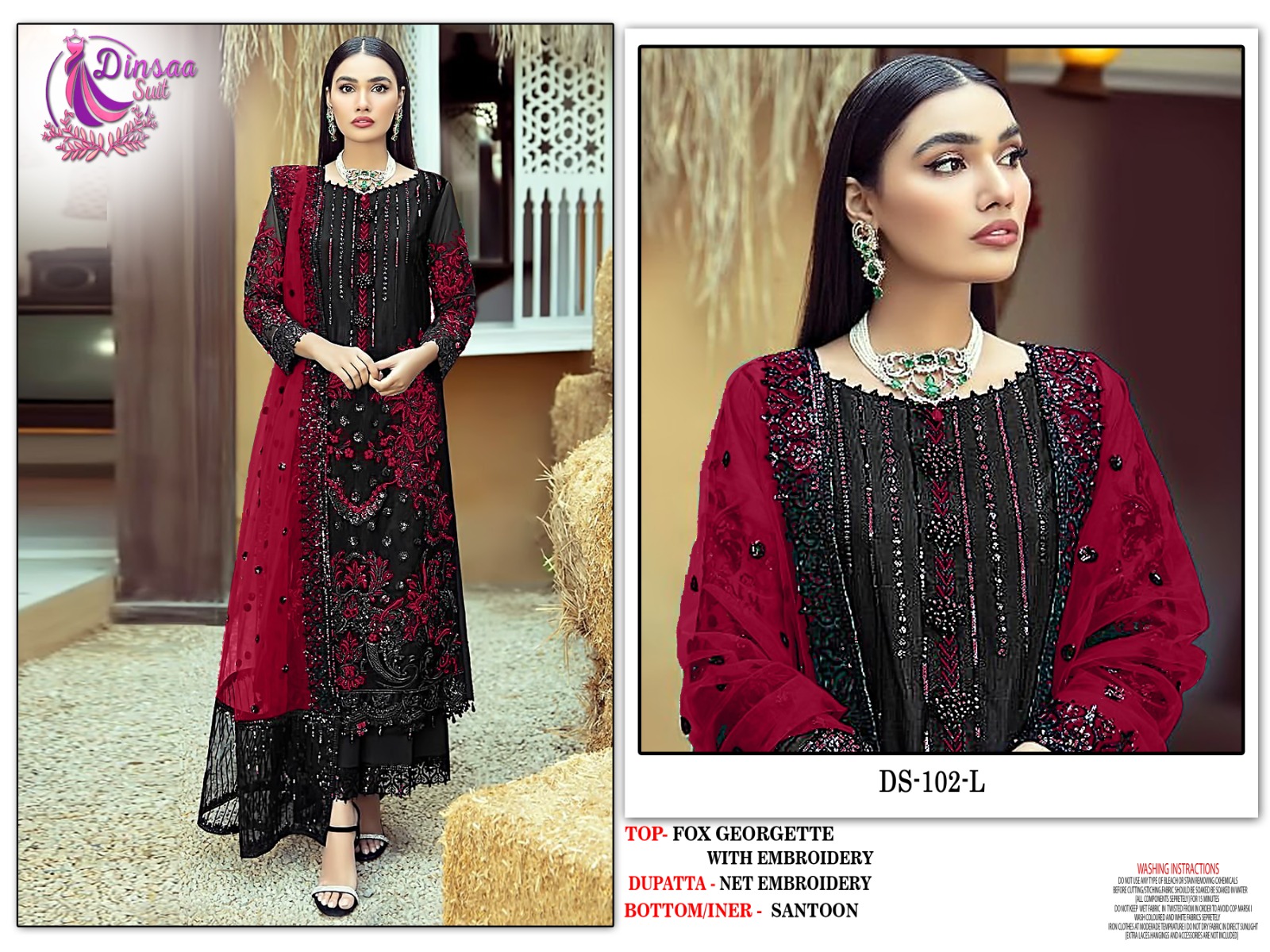 dinsaa suit Dinsaa 102 L Salwar Kameez Georgette Singles