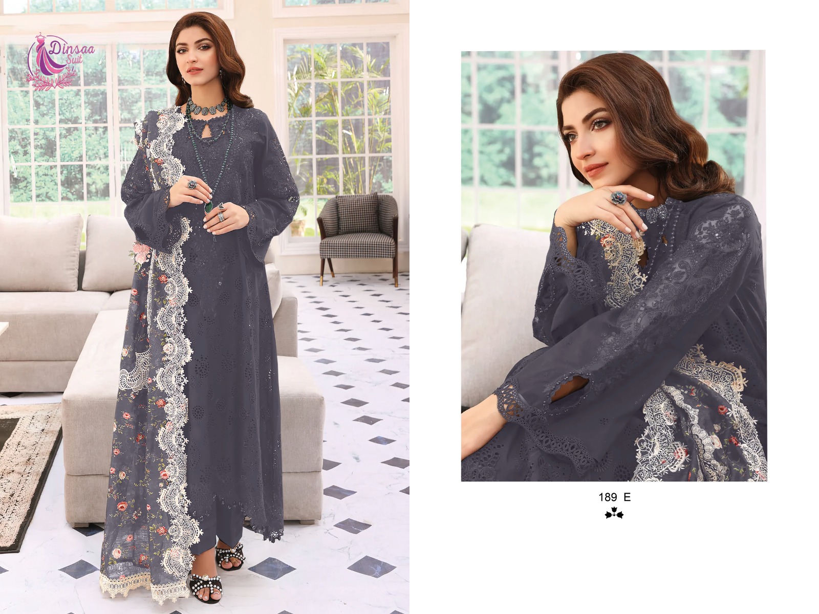 dinsaa suit Dinsaa 189 E  Salwar Kameez Cotton Singles