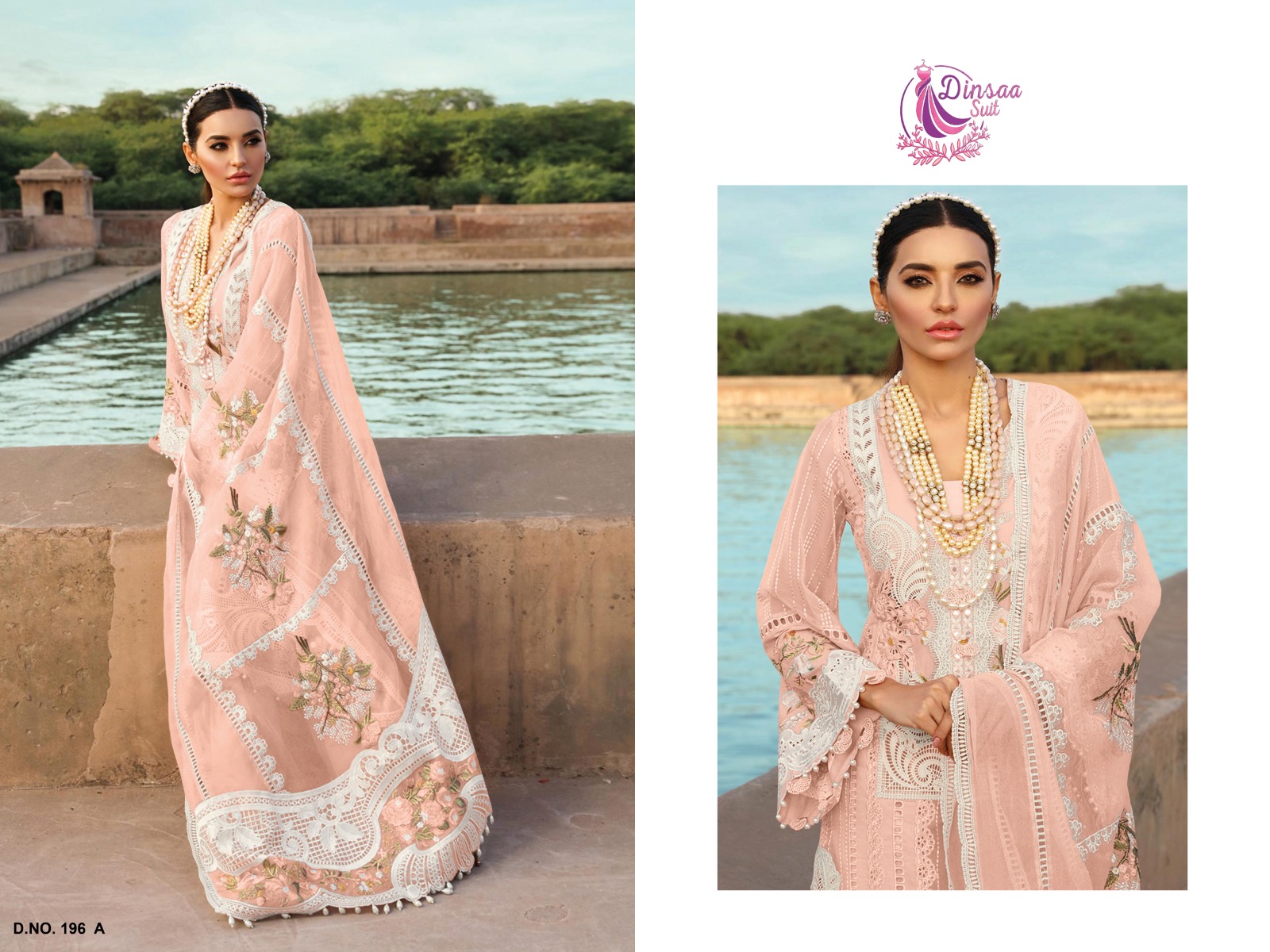 dinsaa suit Dinsaa 196 A  Salwar Kameez Cambric cotton Singles