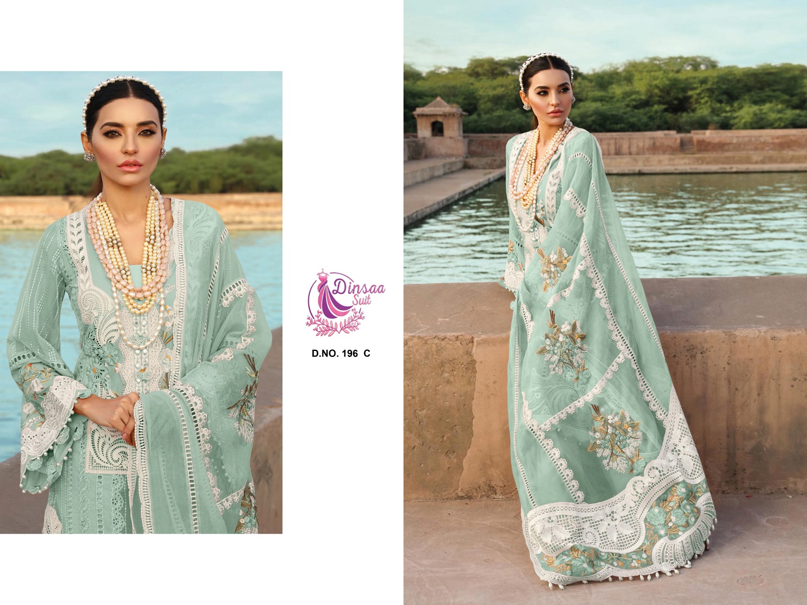 dinsaa suit Dinsaa 196 C  Salwar Kameez Cambric cotton Singles