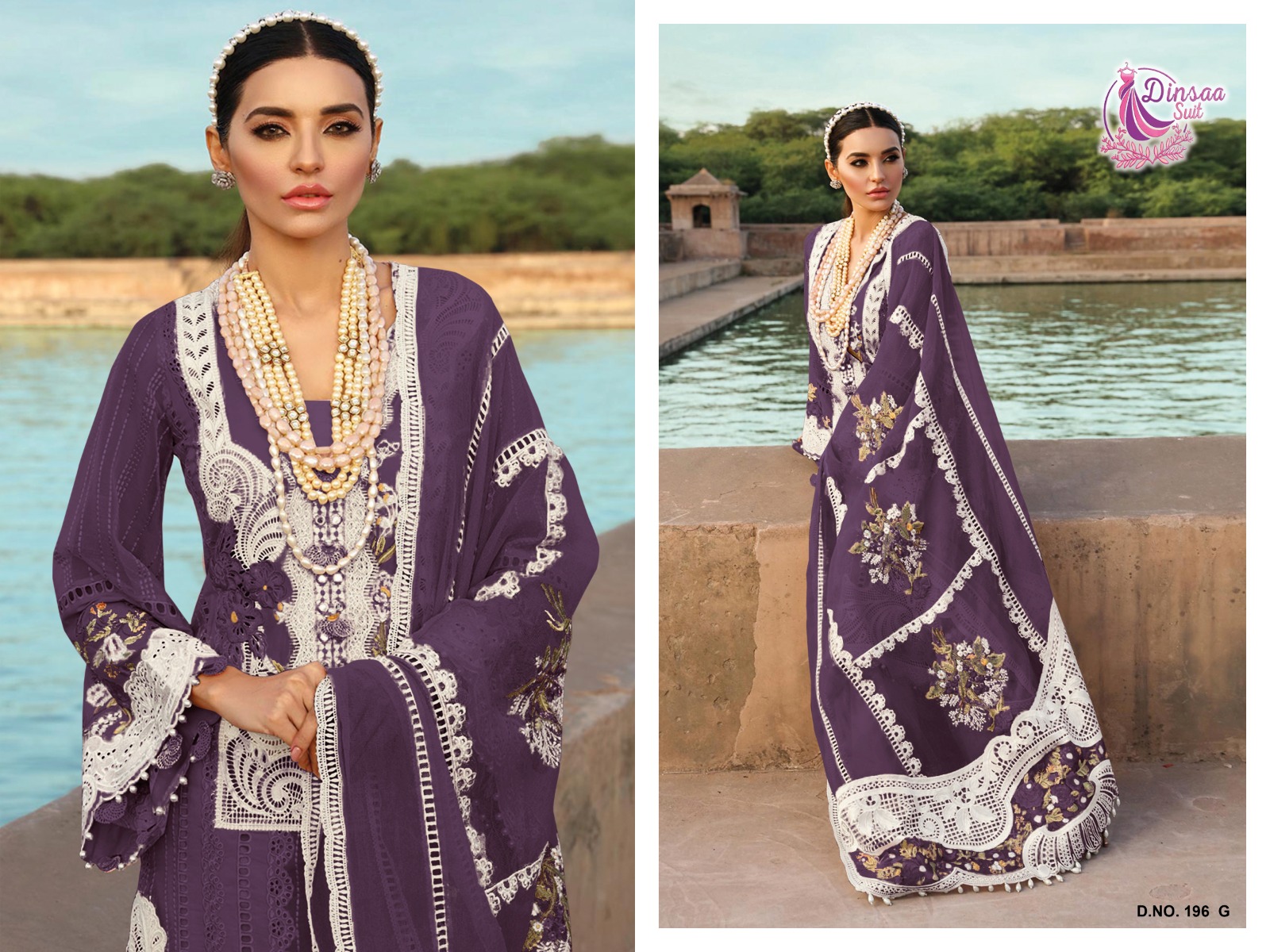 dinsaa suit dno d s 196 A B C D Cambric Cotton elegant salwar suit catalog