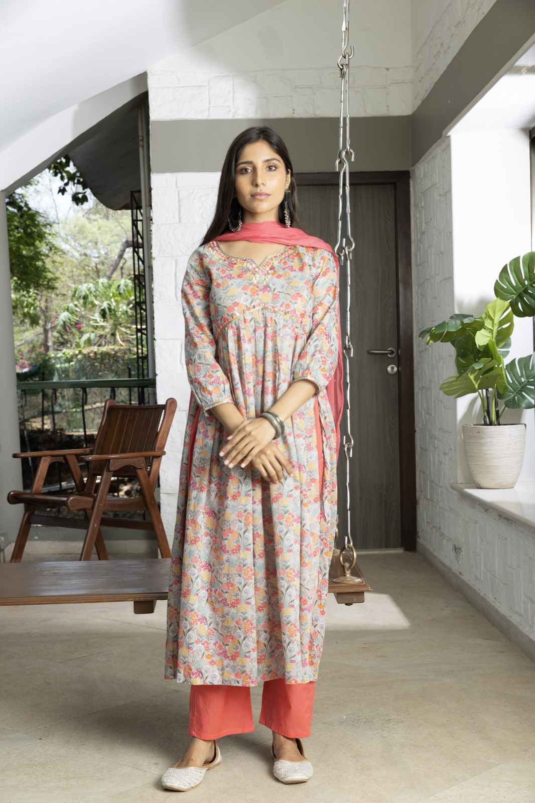 psyna psyna d no 5024 cotton mal exclusive print top pant with dupatta size set