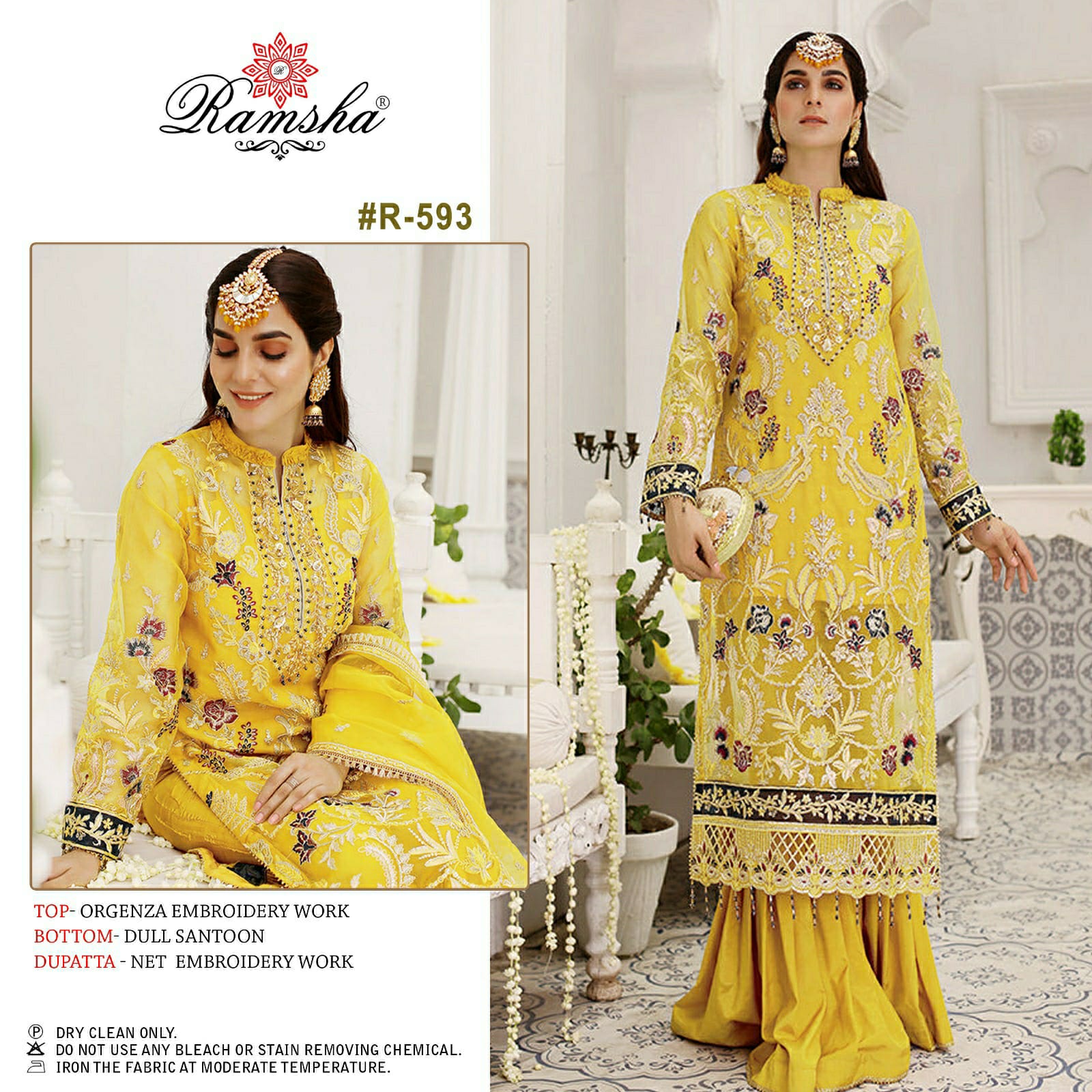 ramsha ramsha r-593 orgenza exclusive look salwar suit single