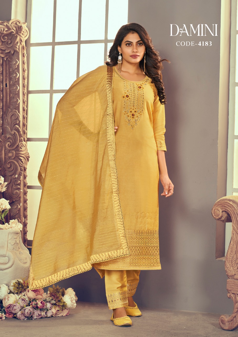 rangoon damini viscose new and modern style top bottom with dupatta catalog