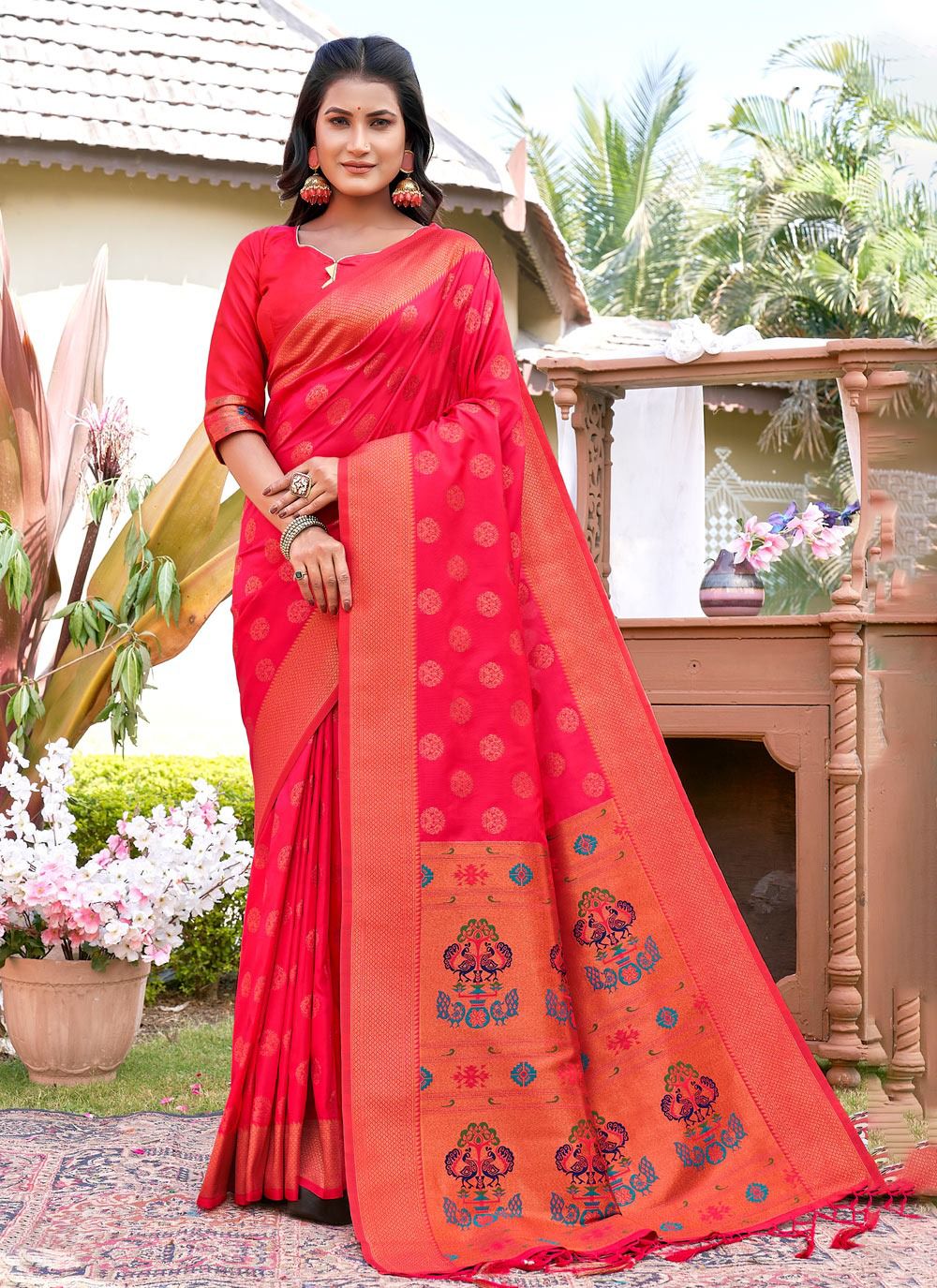 sangam print maitri silk silk decent look saree catalog