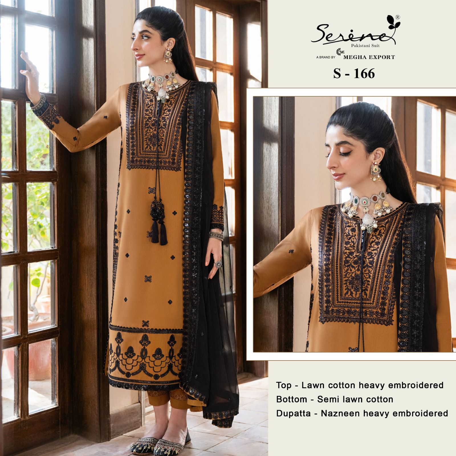 serine serine d no s 166 cotton elegant salwar suit single