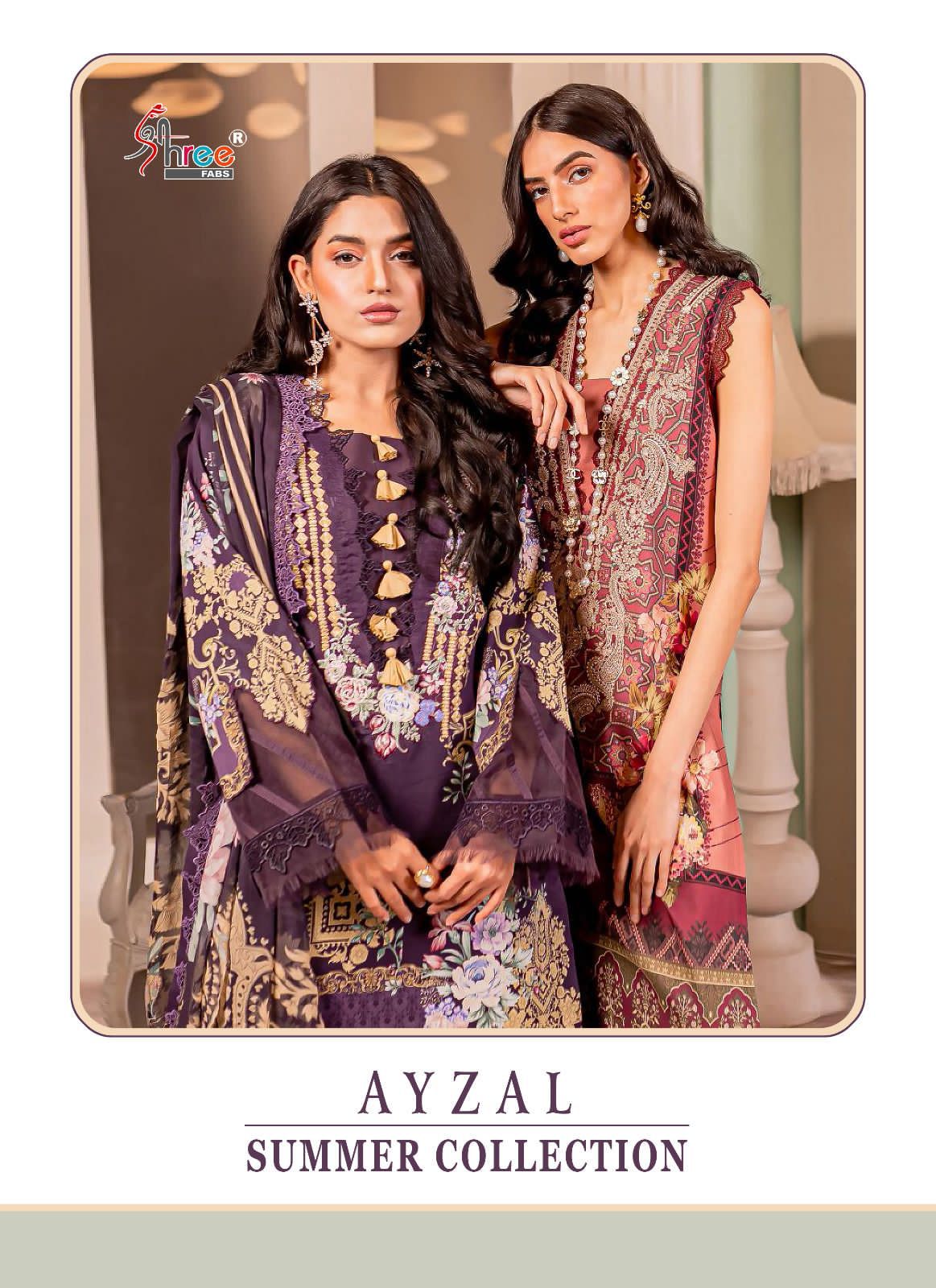 shree fabs ayzel summer collection cotton decent look salwar suit with siffon dupatta catalog