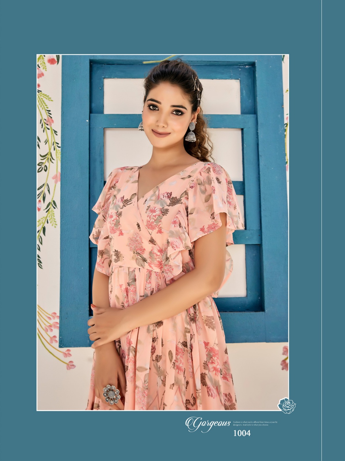 vitara fashion Georgia Georgette stylish look kurti catalog