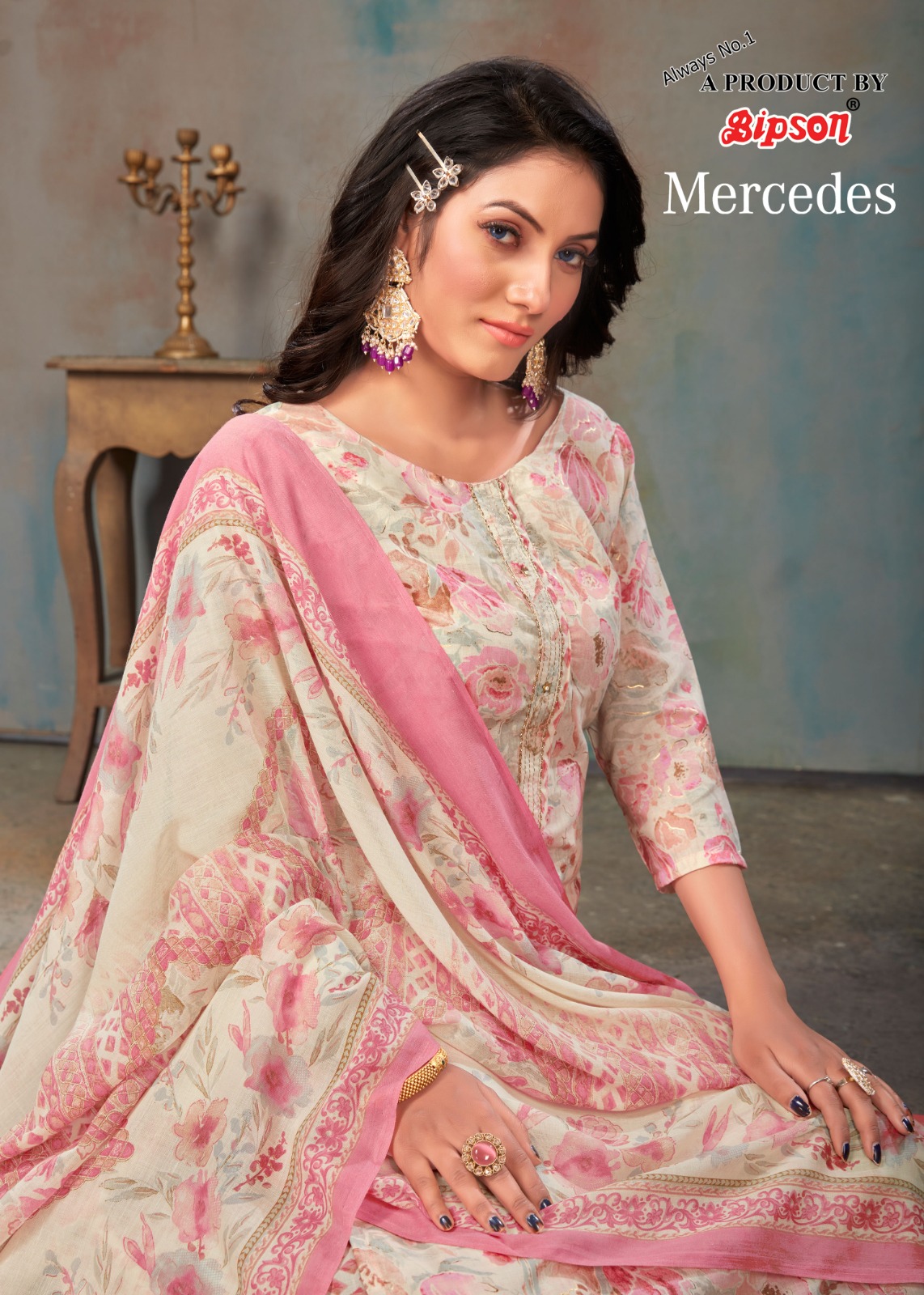 bipson Mercedes 2037 cotton attrective look salwar suit catalog