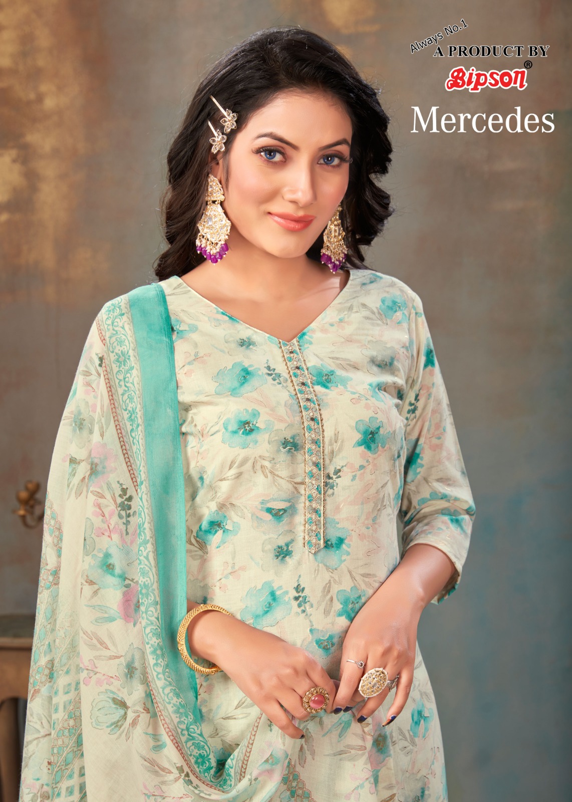 bipson Mercedes 2038 cotton elegant look salwar suit catalog