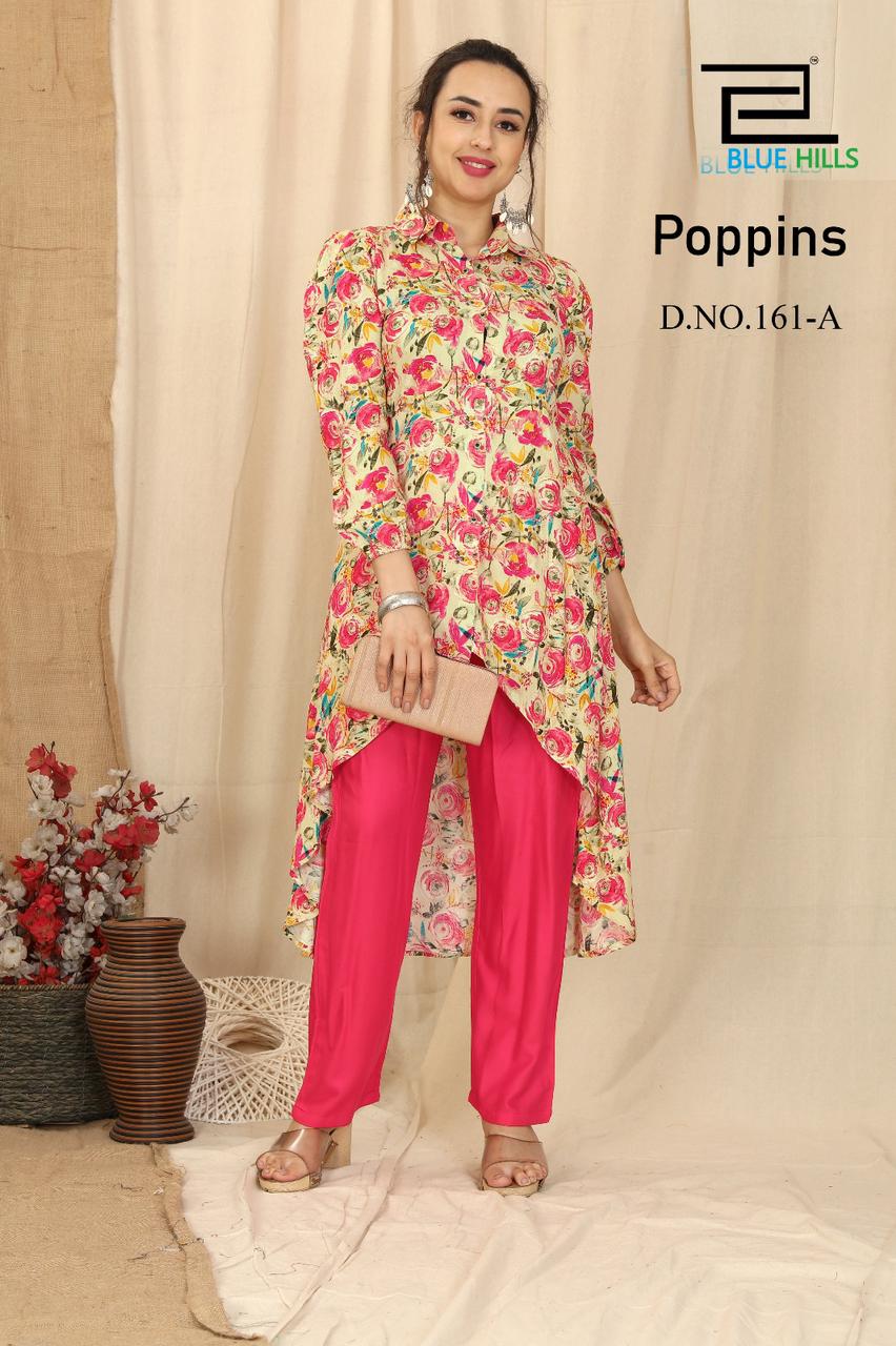 blue hills poppins rayon decent look top pent catalog