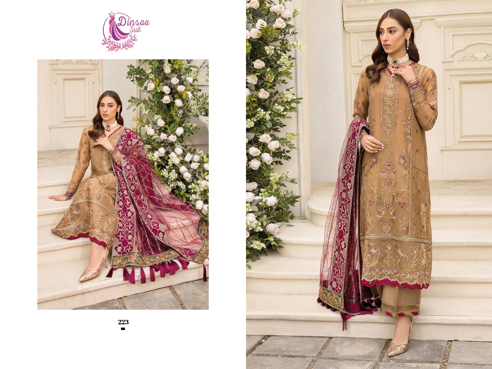 dinsaa suit DINSAA 223 Salwar Kameez Fox georgette Singles