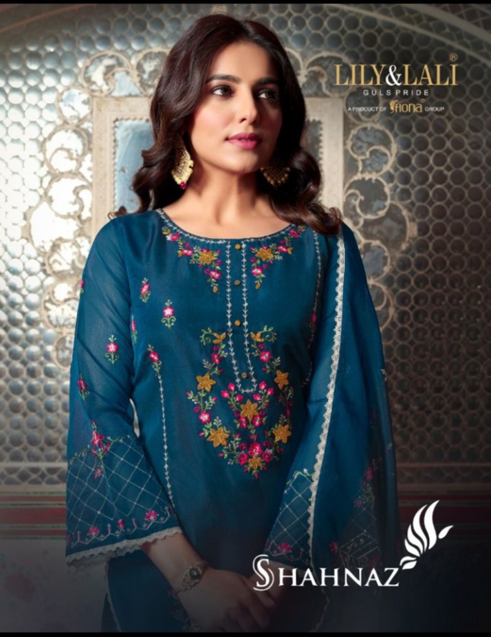 lily and lali shahnaz viscose attrective look kurti pant with dupatta catalog