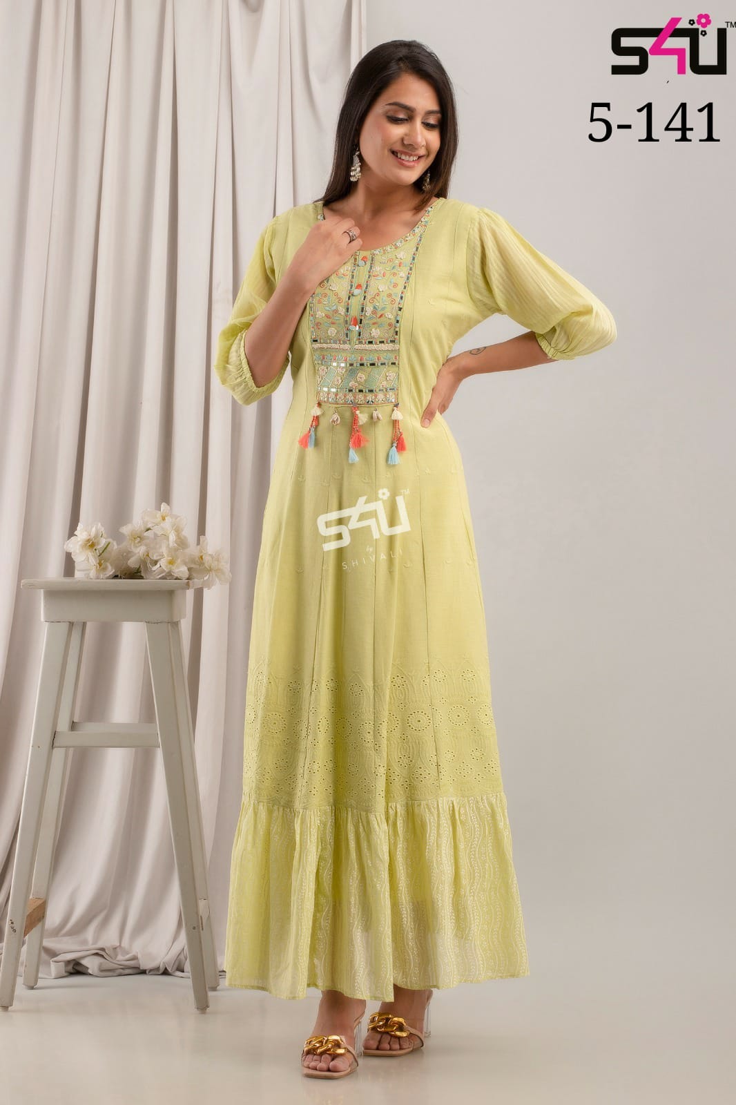 s4u d no 5-141 fancy regal look kurti size set