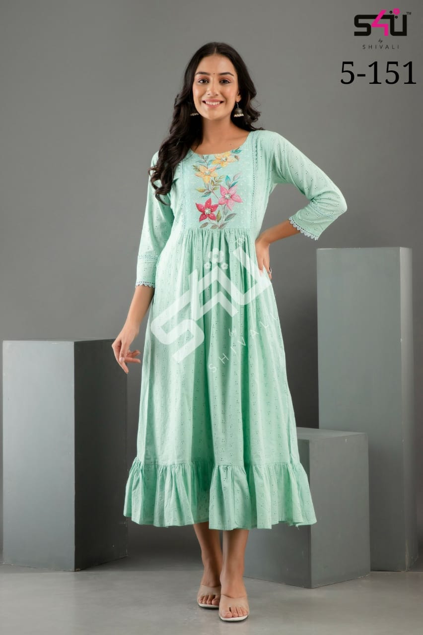 S4u d no 5-151 fancy regal look kurti size set