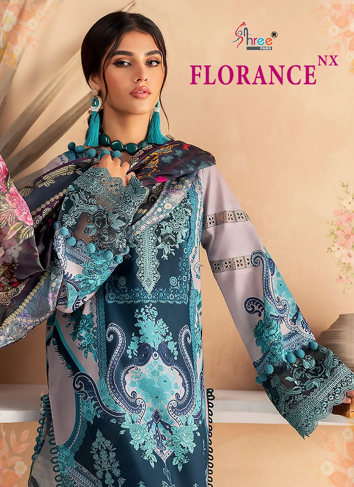 shree fabs florance nx cotton attrective look salwar suit with cotton dupatta catalog