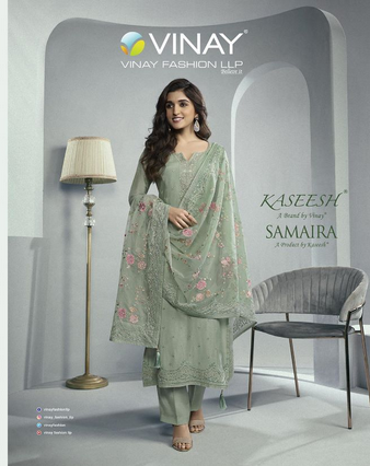 vinay fashion kaseesh samaira dola decent embroidery look salwar suit catalog