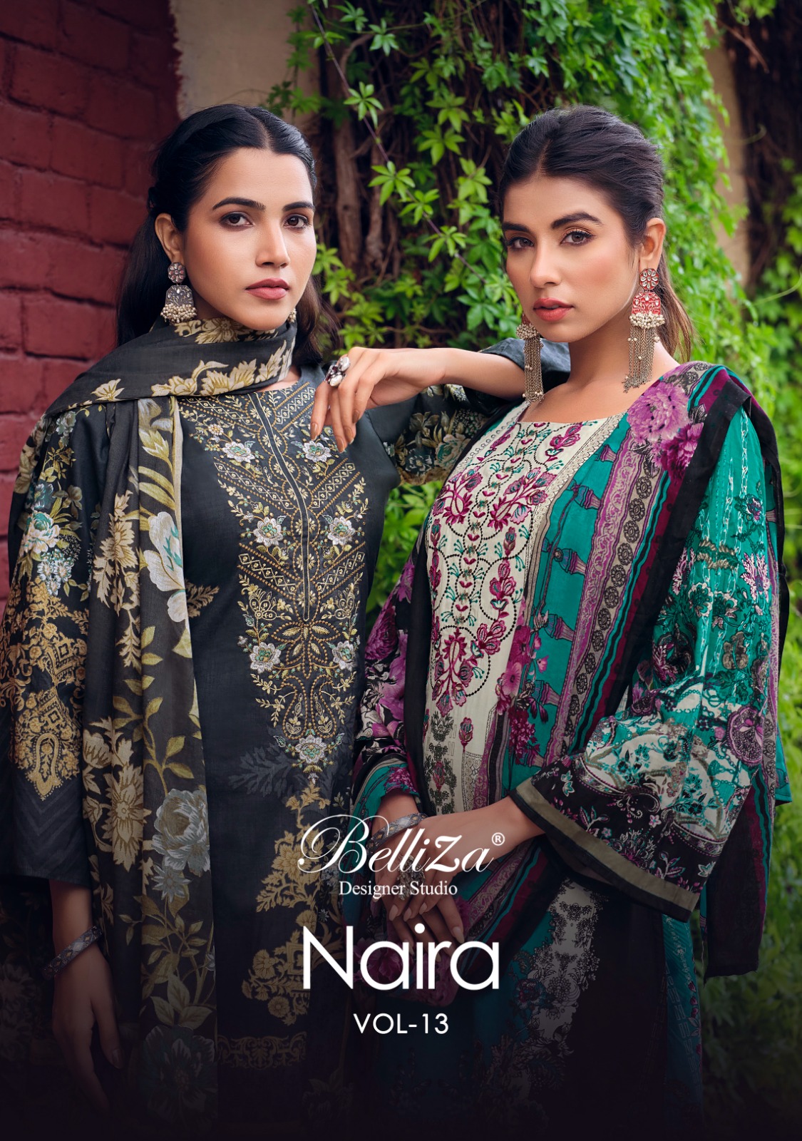 belliza designer studio naira vol 13 cotton innovative look salwar suit catalog