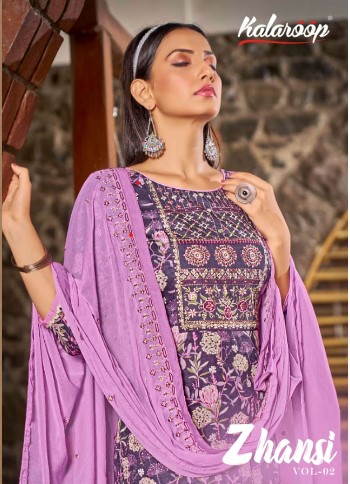 kalroop by kajree zhansi vol 2 jam cotton decent look top bott0m with dupatta catalog