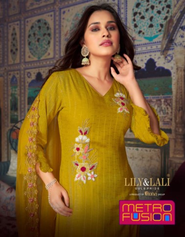 lily and lali metro fusion viscose new and modern look top bottom with dupatta catalog