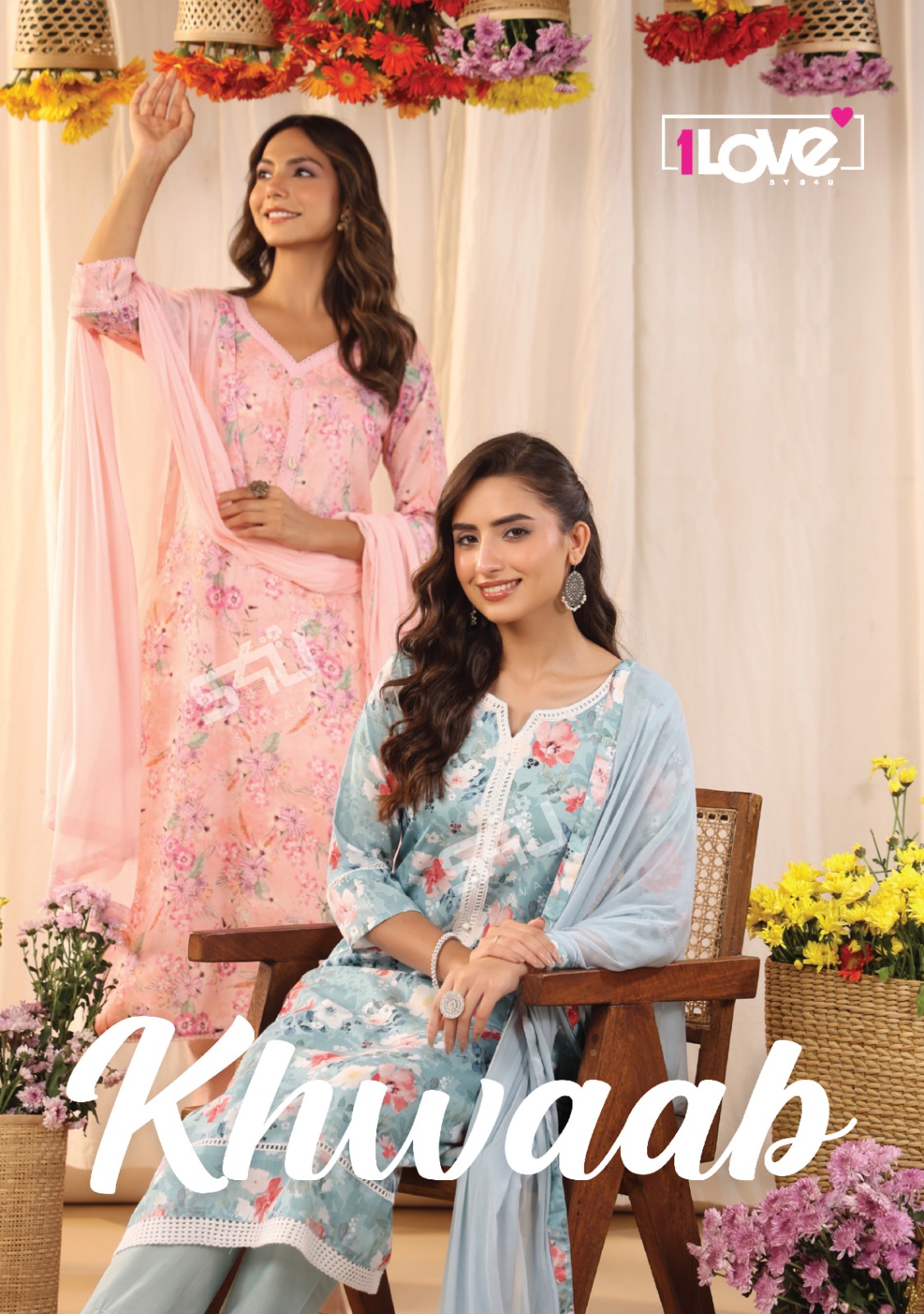 s4u khwaab vol 01 linen festive look kurti catalog