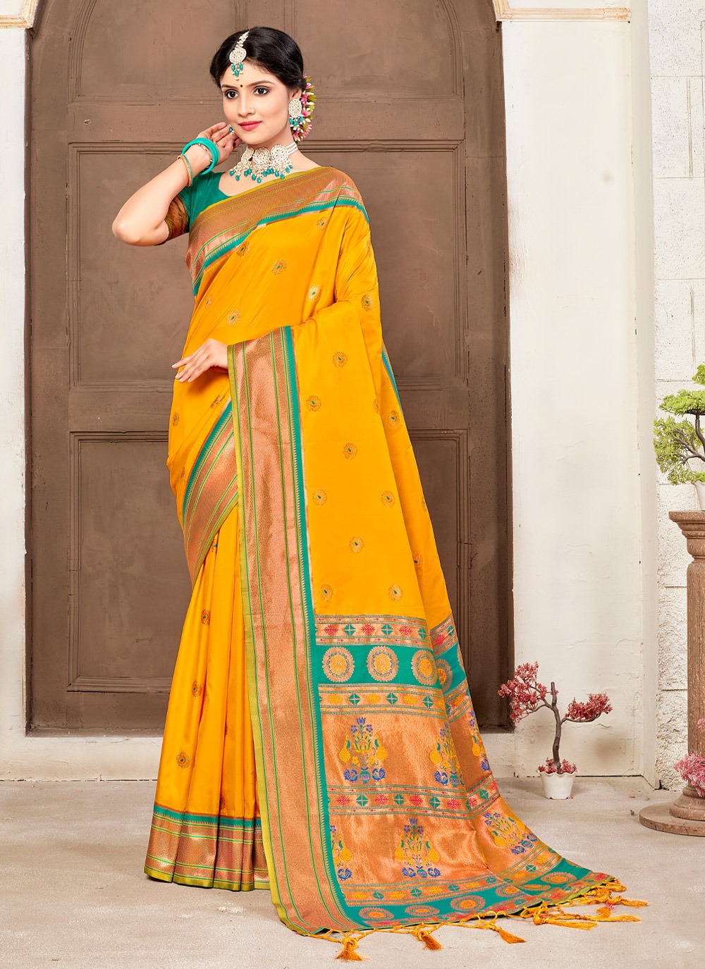 sangam print vatsyala silk paithani silk regal look saree catalog