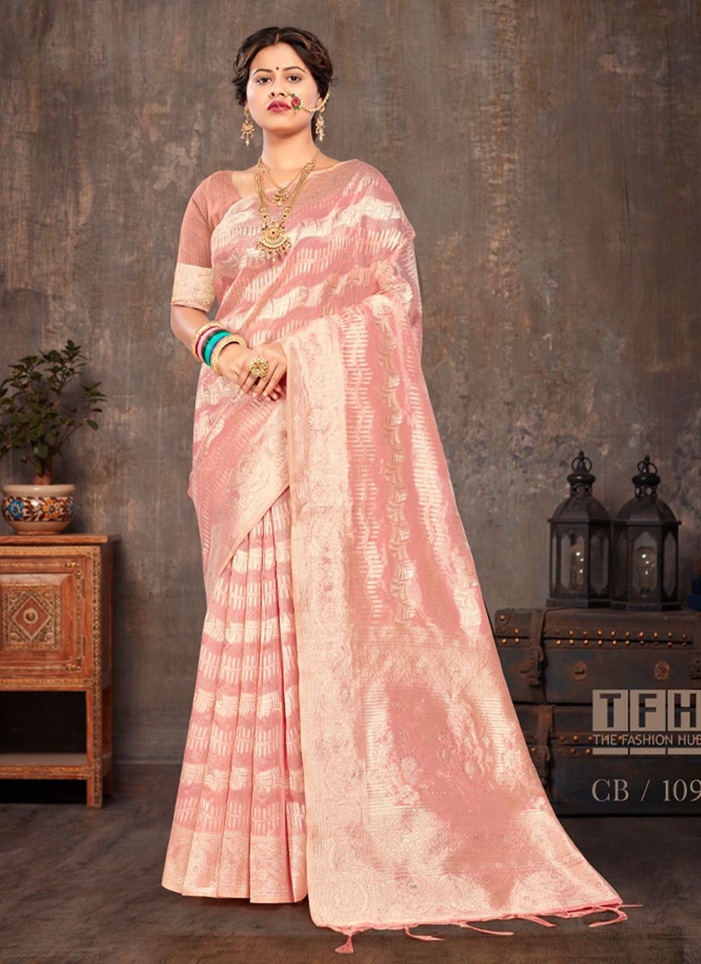 sangam prints cotton cotton candy attractive look saree catalog