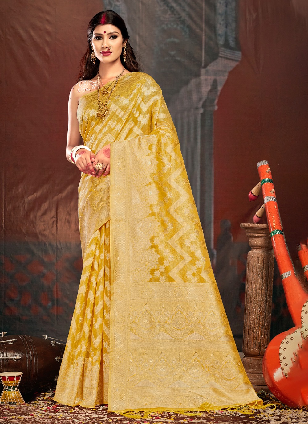 sangam prints kajal silk innovative look saree catalog