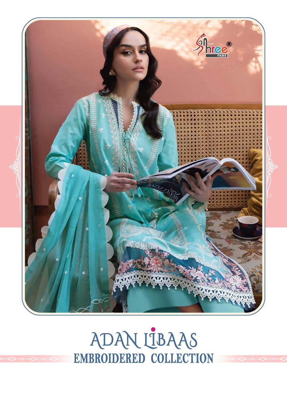 shree fabs Adan Libaas Embroidered  cotton exclusive print salwar suit catalog