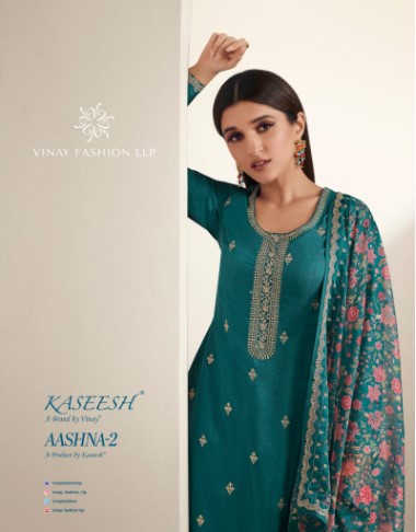 vinay fashin kaseesh aashna 2 organza regal look salwar suit catalog