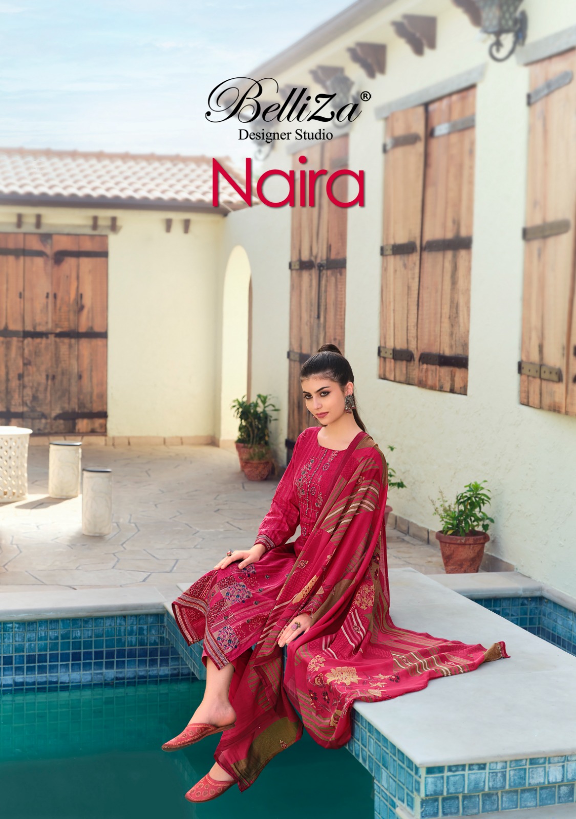 belliza designer studio naira  cotton exclusive print salwar suit catalog