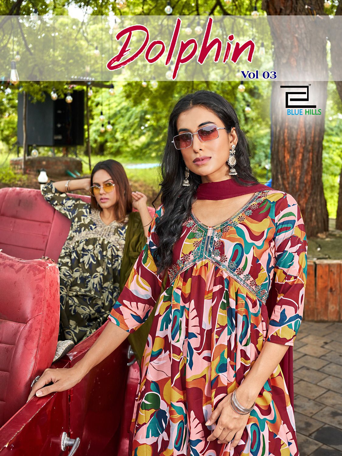 blue hills Dolphin Vol 3 rayon decent print kurti bottom with dupatta catalog