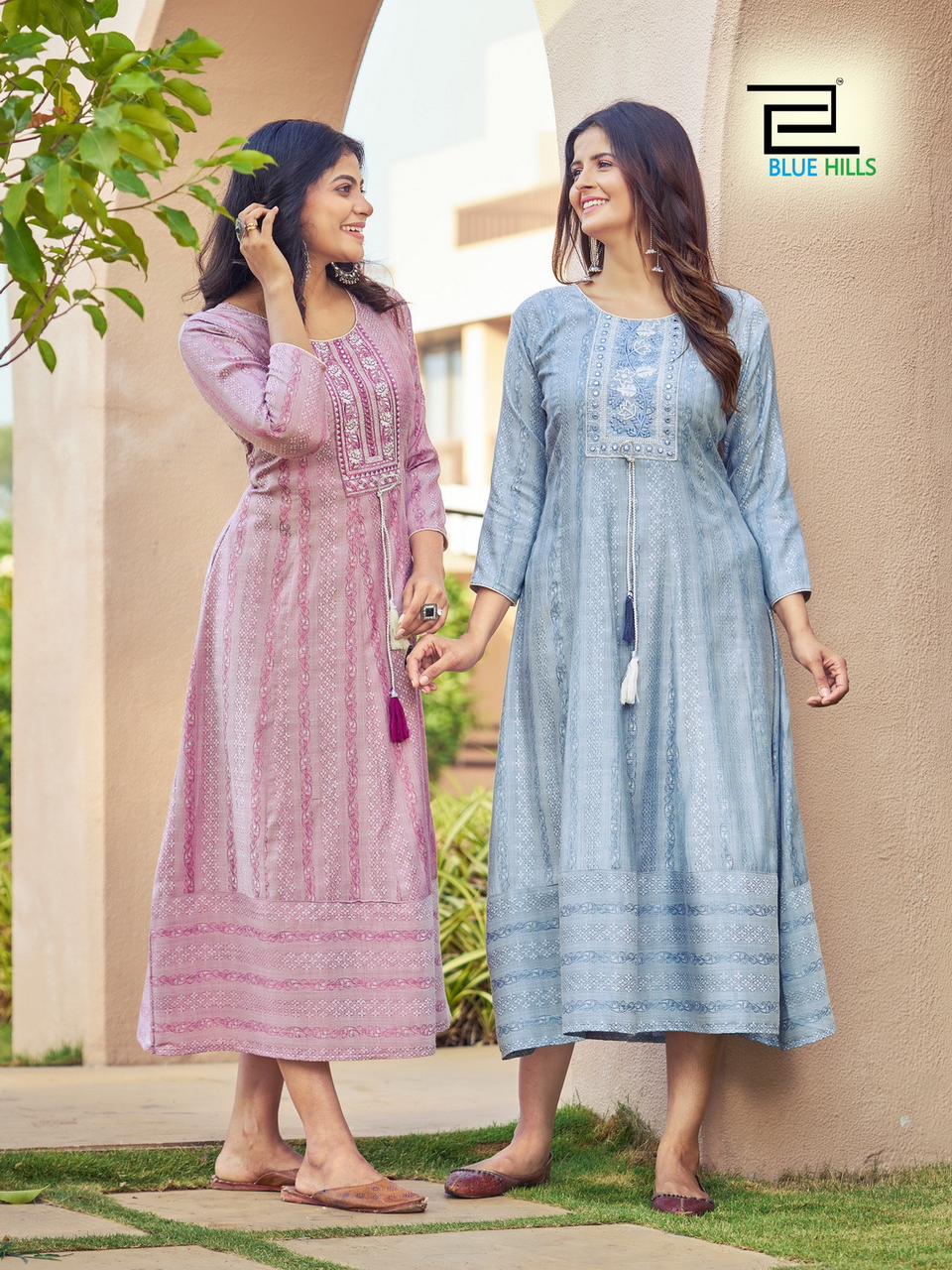 blue hills milky bar vol 3 rayon elegant kurti catalog