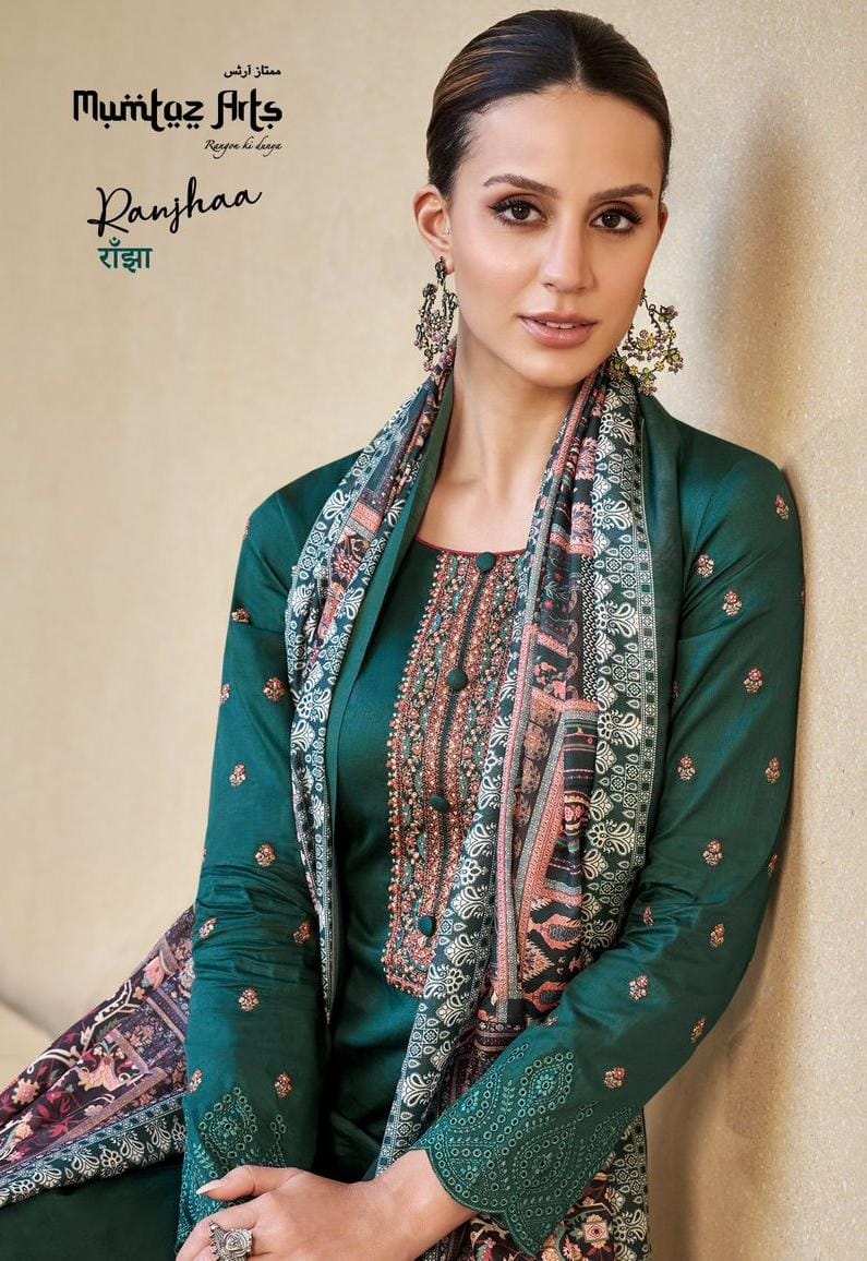 mumtaz art ranjhaa jam satin exclusive pritn salwar suit catalog