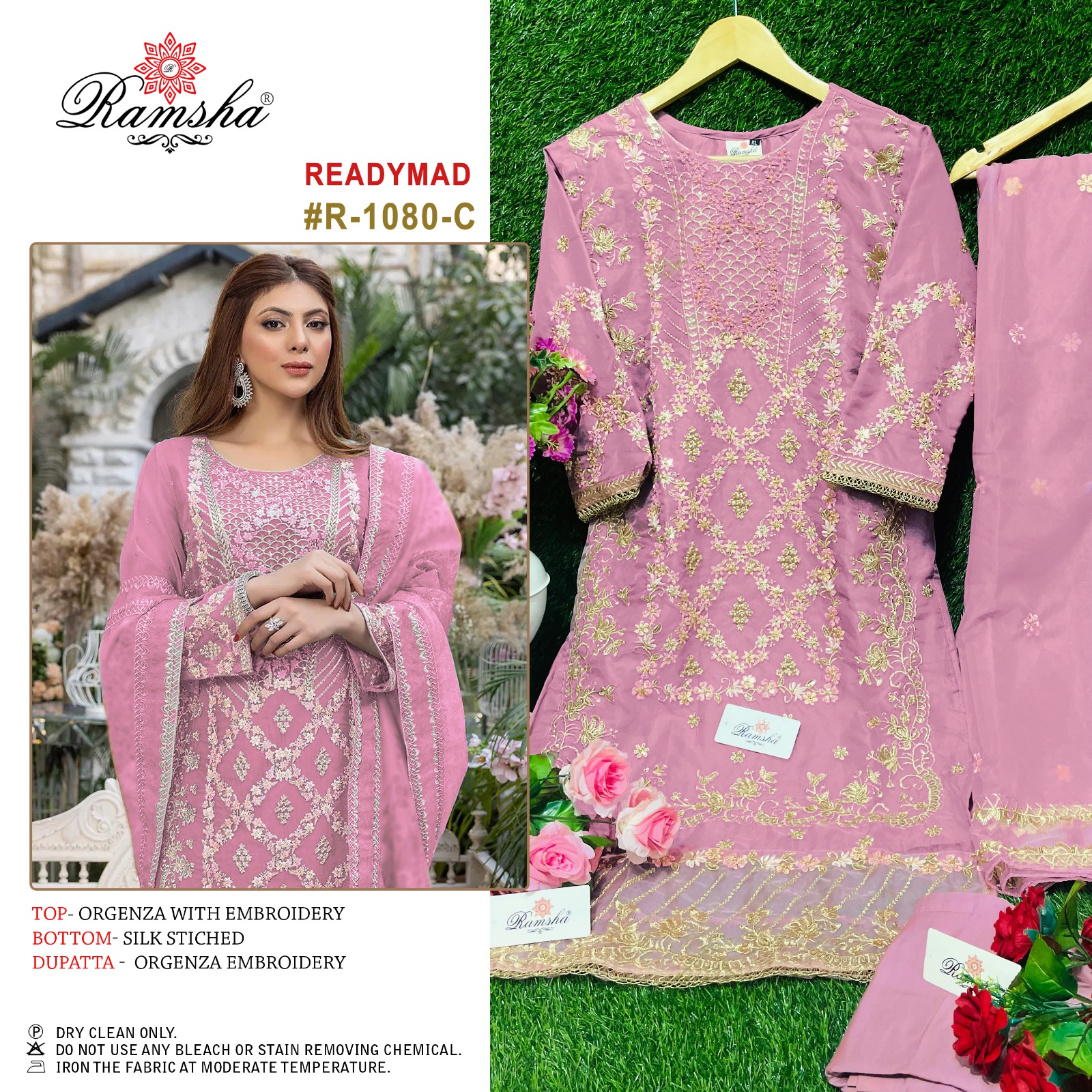 ramsha d no r 1080 organza regal look salwar suit catalog