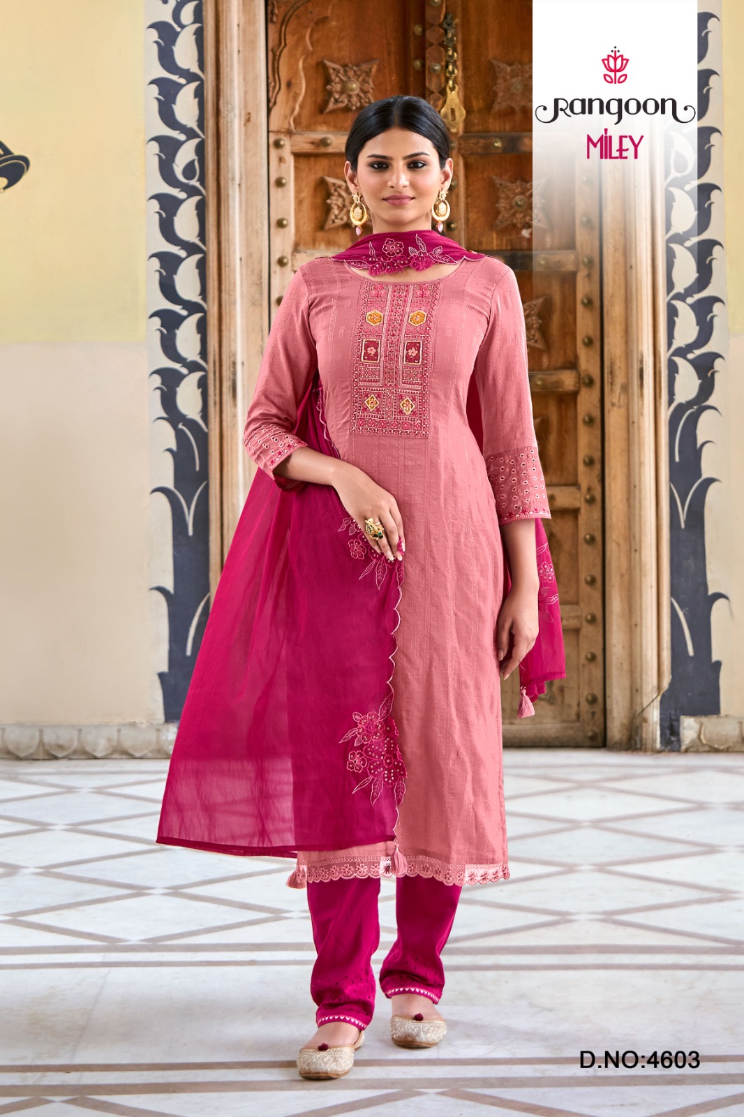 rangoon miley viscose exclusive look kurti bottom with dupatta catalog