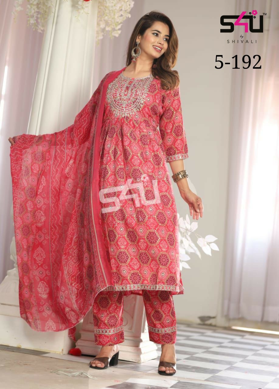 s4u d no 5-192 fancy decent look kurti size set