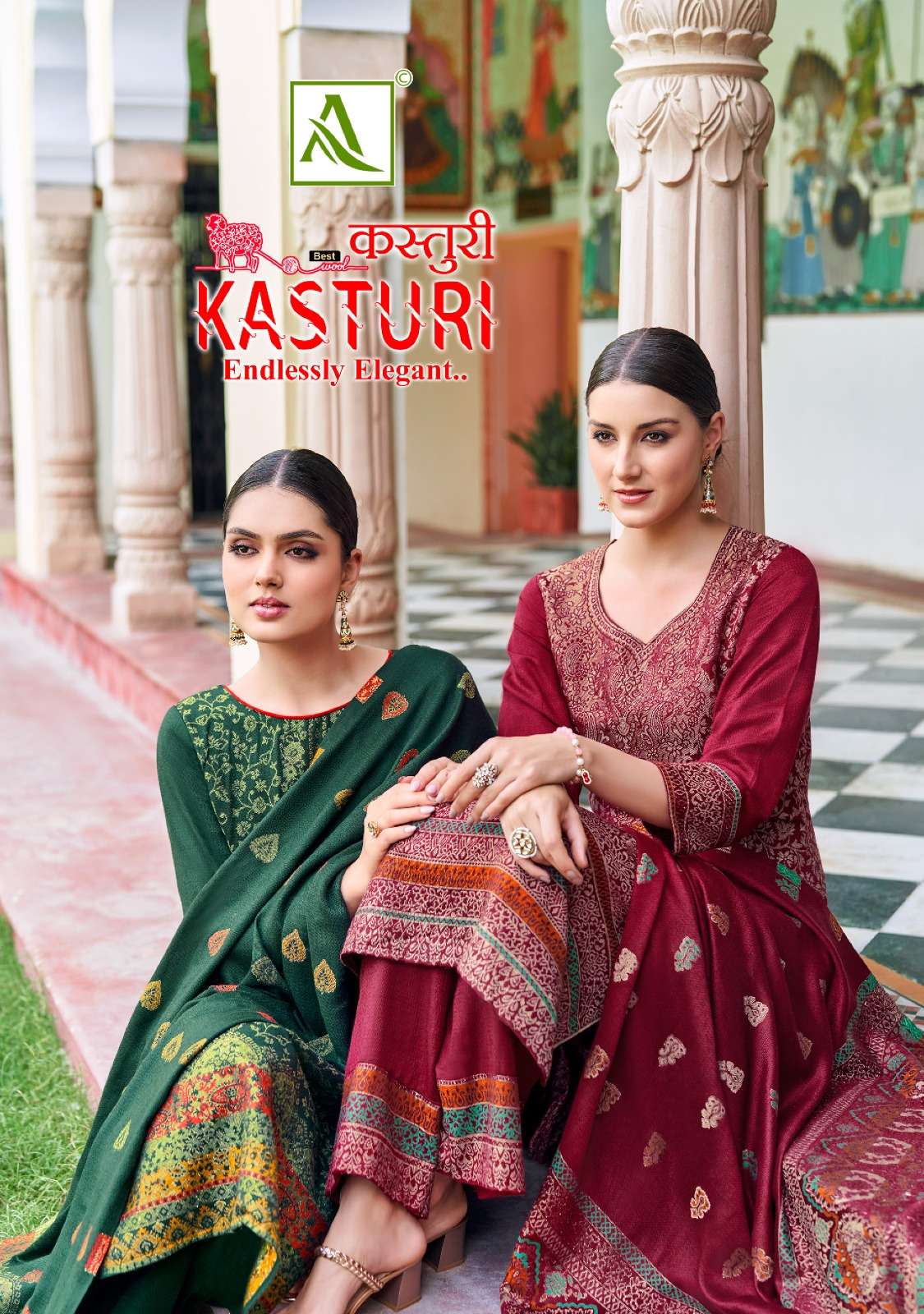 alok suit kasturi  hend weave regal look salwar suit catalog