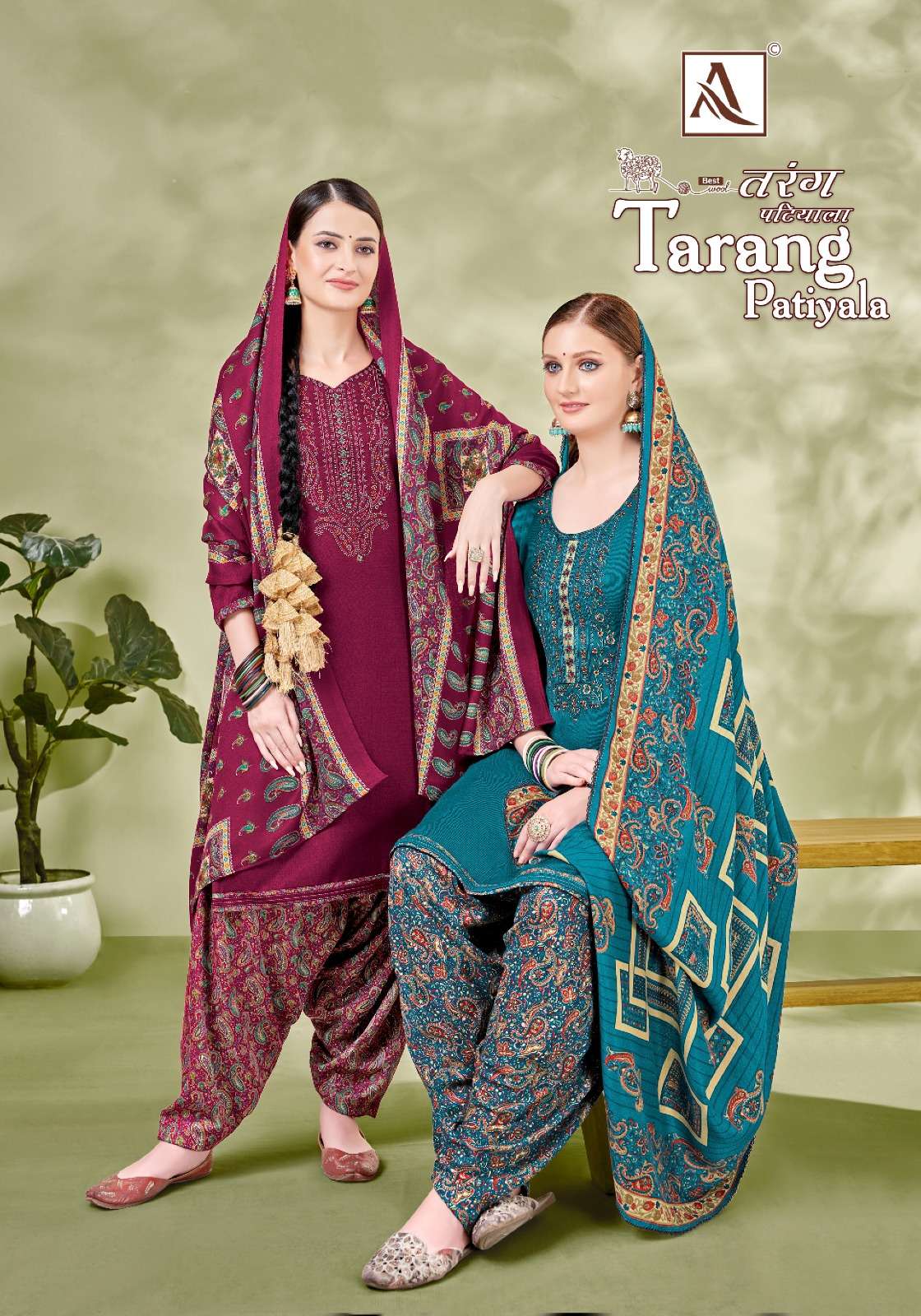 alok suit tarang patiyala Premium Wool Pashmina elegant look salwar suit catalog