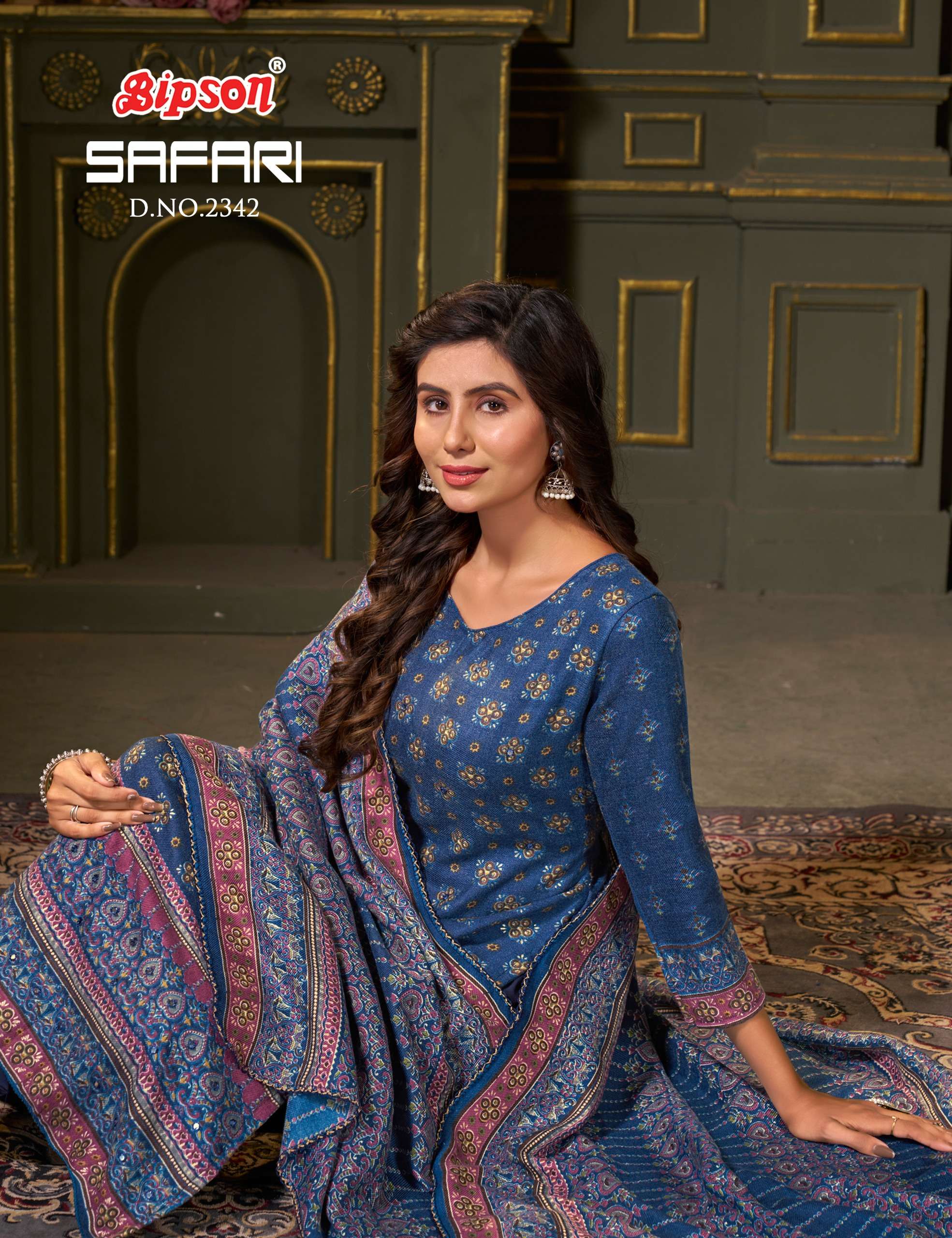 Bipson safari 2342 pure wool pashmina gorgeus salwar suit catalog