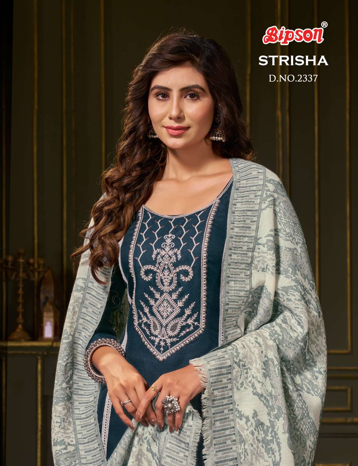 Bipson strisha 2337 pashmina elegant salwar suit catalog