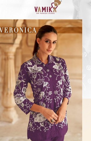 vamika veronica rayon elegant code set top with pant catalog