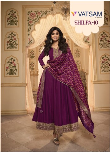 viradi fashion vatsam shilpa 10 silk innovative look kurti pant and dupatta catalog